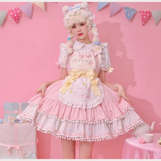 Bowknot Candy Cat Sweet Lolita Dress JSK by Alice Girl (AGL36)